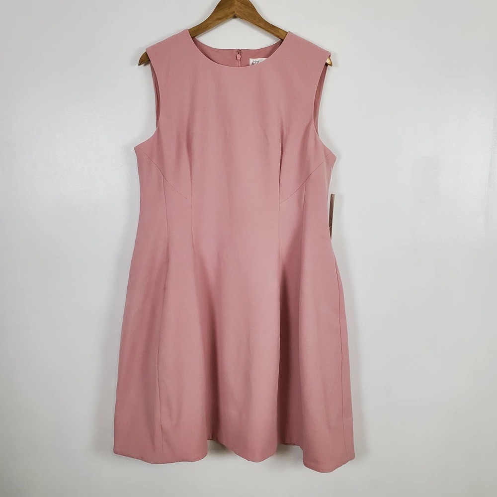 Eliza J sleeveless fit and flare dress, blush pink, size 18